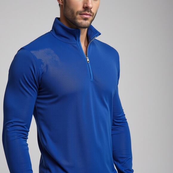 Lacoste Blue Merino Wool 1/4 Zip Pullover Sweater Size 4 Small Classic Preppy - Picture 2 of 8